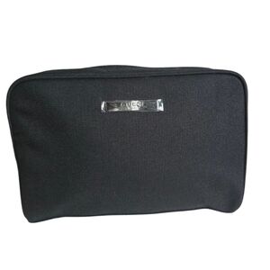 Gucci Beauty Canvas Makeup Bag Black  NWOT  Travel Cosmetics Pouch